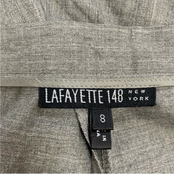 Lafayette 148 Grey Wool Straight Leg Trouser Pants Size 8 - Picture 4 of 4